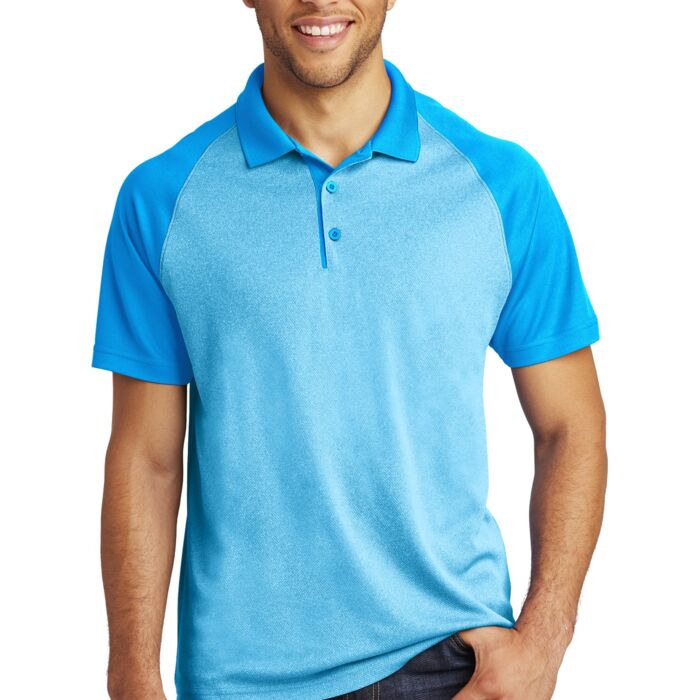 PosiCharge ® RacerMesh ® Raglan Heather Block Polo Thumbnail