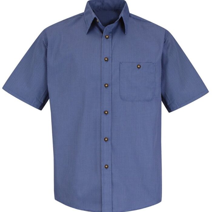 Mini-Plaid Uniform Short Sleeve Shirt - Tall Sizes Thumbnail